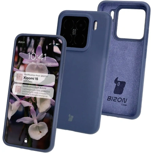 Silikonowe etui Bizon Soft Case do Xiaomi 15 ciemnoniebieskie