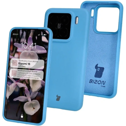 Silikonowe etui Bizon Soft Case do Xiaomi 15 niebieskie