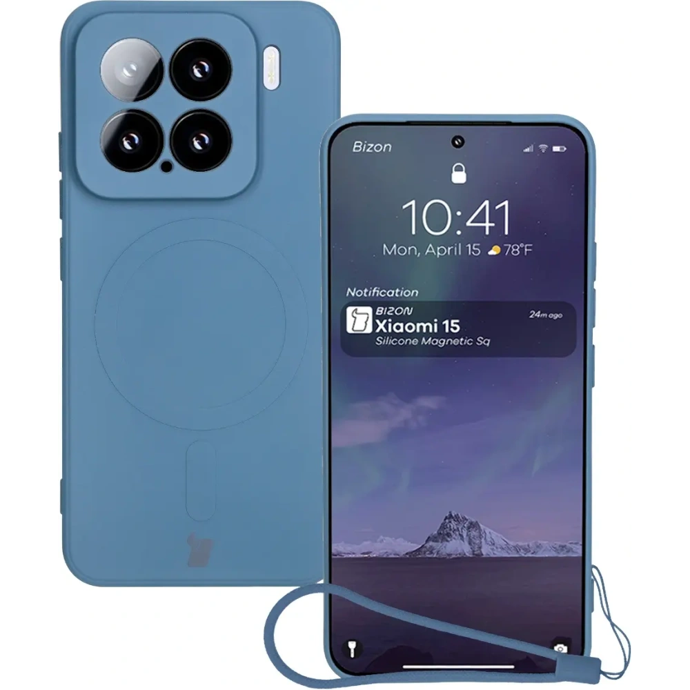 Hurtownia GSM - Bizon Case Silicone Magnetic Sq Xiaomi 15 albastru marin - BIZ8459 - {ean13} - Hurt