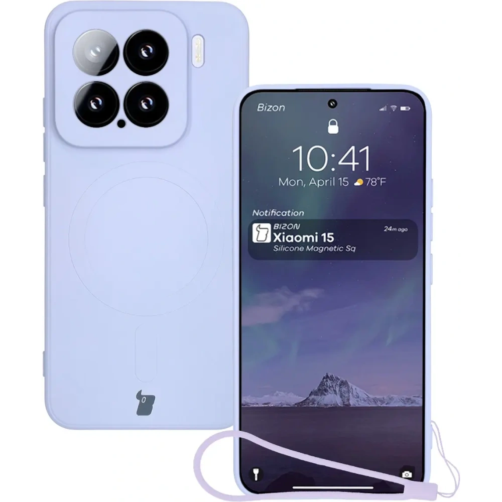 Hurtownia GSM - Bizon Case Silicone Magnetic Sq Xiaomi 15 violet deschis - BIZ8460 - {ean13} - Hurt