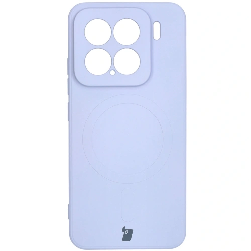 Silikonowe etui z pierścieniem magnetycznym Bizon Case Silicone Magnetic Sq do Xiaomi 15 jasnofioletowe