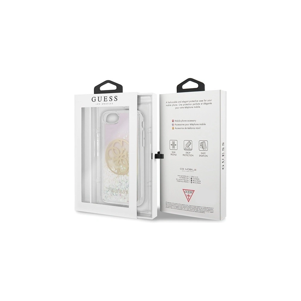 Hurtownia GSM - Etui Guess GUHCI8LGIRGP Apple iPhone SE 2022/SE 2020/8/7 tvrdý kryt Liquid Glitter 4G Circle - GUE468 - {ean13} - Hurt