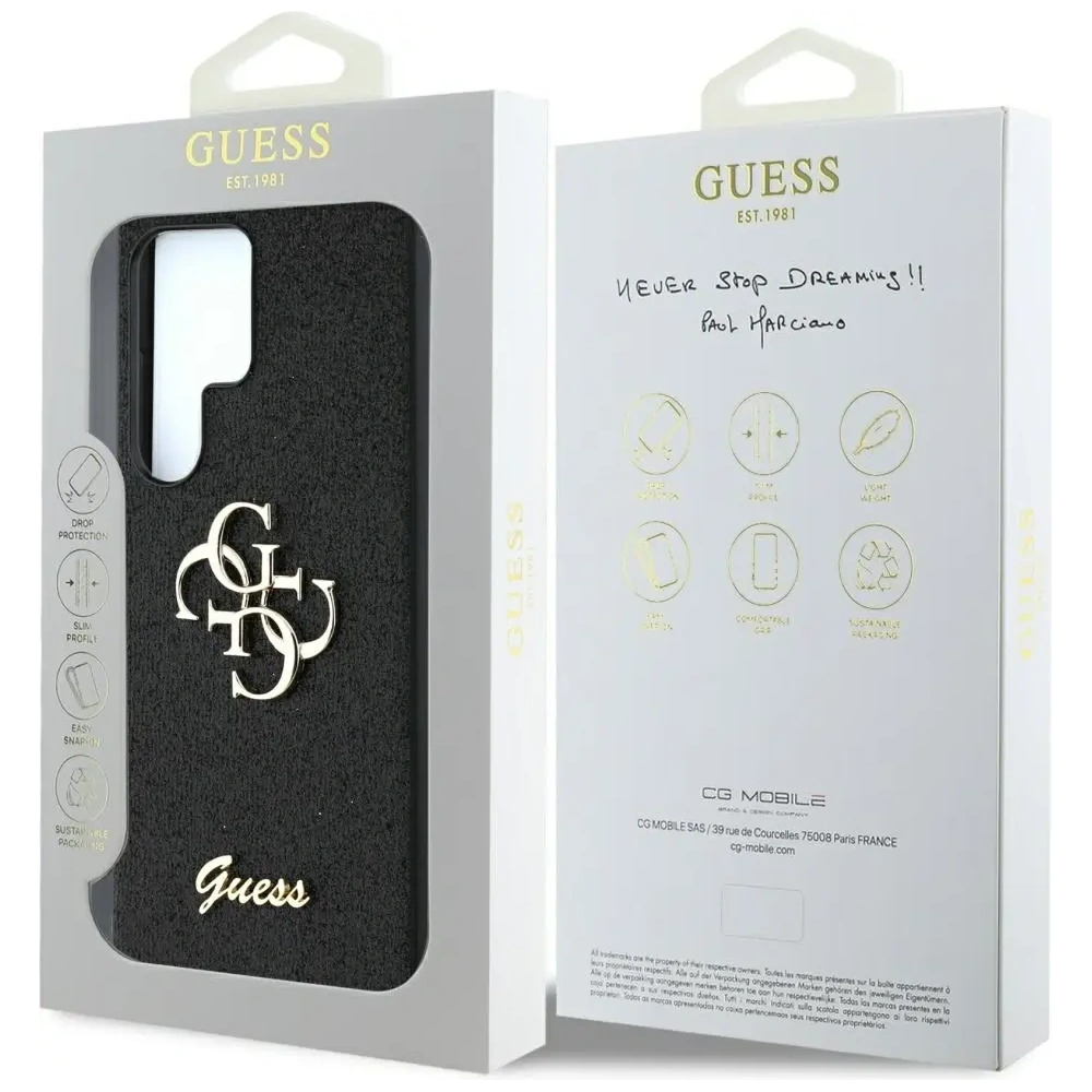 Wholesale Guess Fixed Glitter Big 4G Metal Logo Samsung Galaxy S25 Ultra black - GUE4303 - {ean13} - Hurt