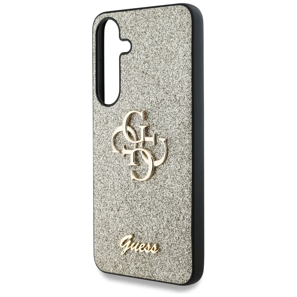 Hurtownia GSM - Etui Guess Fixed Glitter Big 4G Metal Logo do Samsung Galaxy S25 zlatý - GUE4306 - {ean13} - Hurt