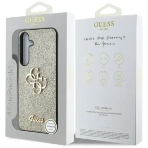 Hurtownia GSM - Guess Logo Metalic Mare 4G Strălucitor Fix Samsung Galaxy S25 aurie - GUE4306 - {ean13} - Hurt