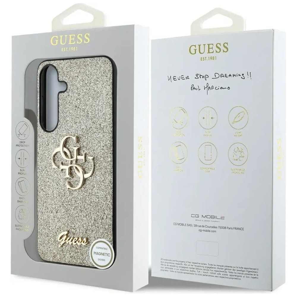 Hurtownia GSM - Guess Fixierte Glitzer Große 4G Metall-Logo Samsung Galaxy S25 gold - GUE4306 - {ean13} - Hurt