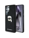 Karl Lagerfeld Leather Monogram Pin Logo Karl Head Samsung Galaxy S25 Ultra black