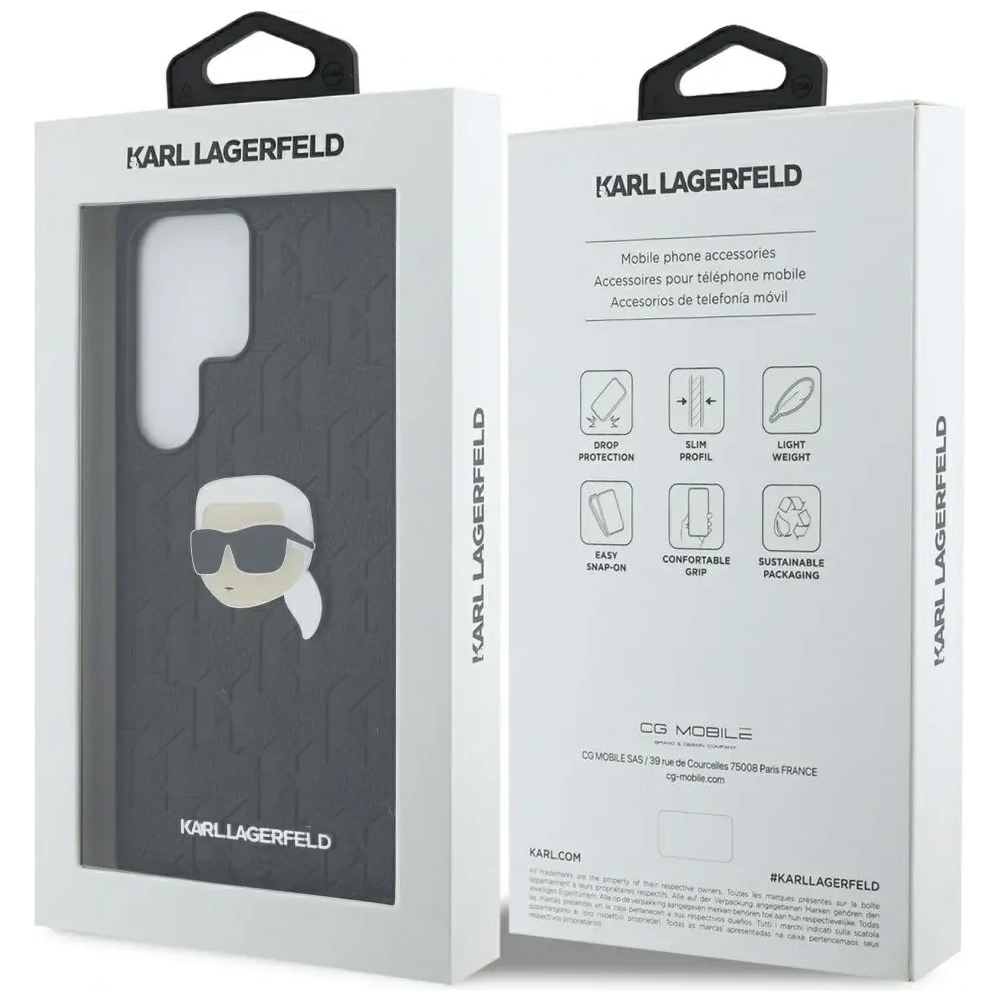 Hurtownia GSM - Etui Karl Lagerfeld Leather Monogram Pin Logo Karl Head do Samsung Galaxy S25 Ultra czarny - KLD21900 - {ean13} - Hurt