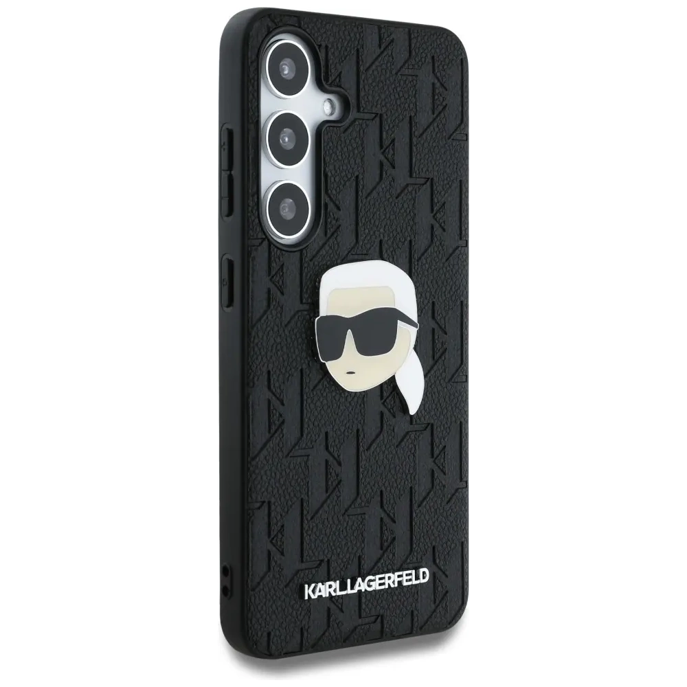 Hurtownia GSM - Karl Lagerfeld Bőr Monogram Tű Logo Karl Fej Samsung Galaxy S25+ Plus fekete - KLD21901 - {ean13} - Hurt