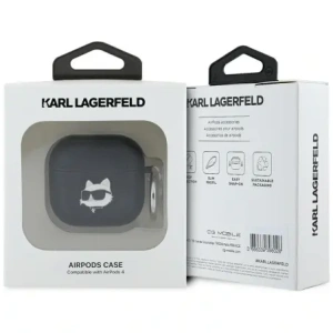 Hurtownia GSM - Etui Karl Lagerfeld Monogram Choupette Head do Apple AirPods 4 černé - KLD21902 - {ean13} - Hurt