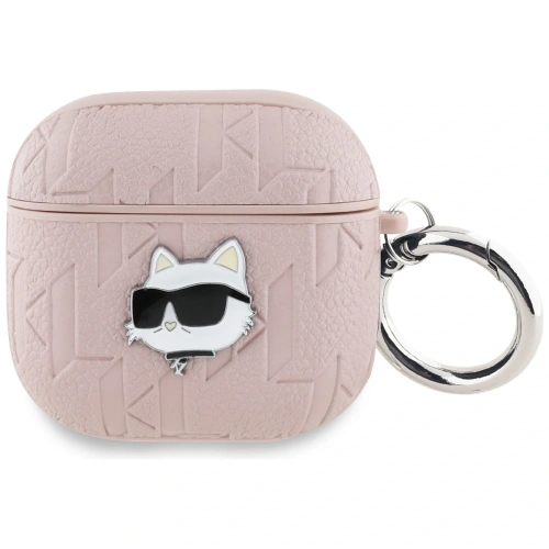 Etui Karl Lagerfeld Monogram Choupette Head do Apple AirPods 4 różowy