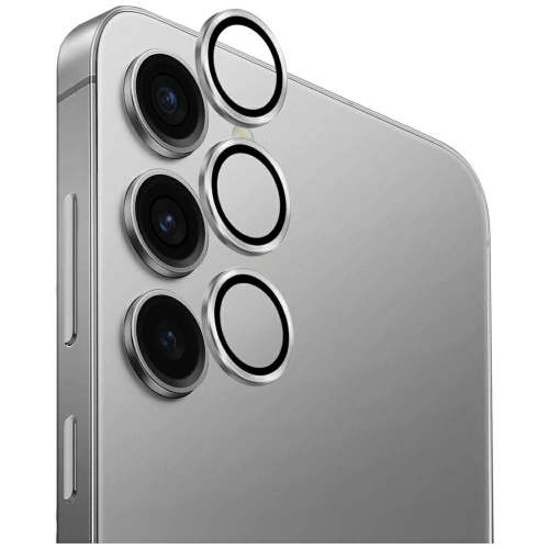 Szkło na obiektyw aparatu UNIQ Optix Aluminium Camera Lens do Samsung Galaxy S25 srebrny