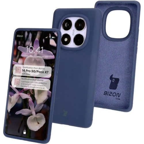 Silikonowe etui Bizon Soft Case do Xiaomi Redmi Note 14 Pro 5G / Poco X7 ciemnoniebieskie