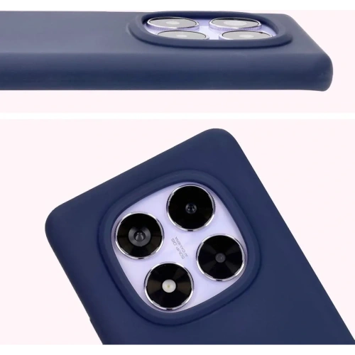 Silikonowe etui Bizon Soft Case do Xiaomi Redmi Note 14 Pro 5G / Poco X7 ciemnoniebieskie