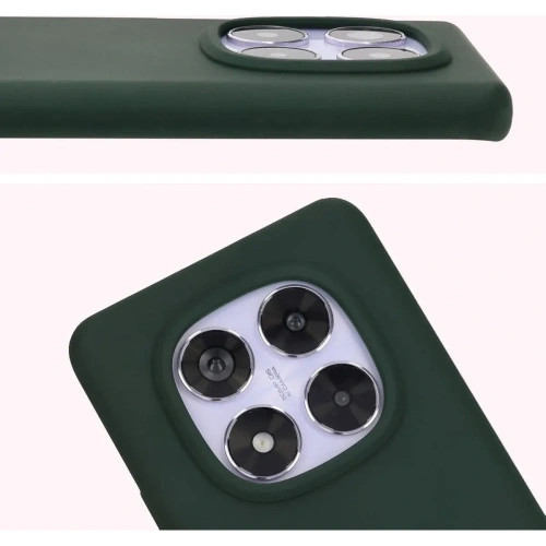Silikonowe etui Bizon Soft Case do Xiaomi Redmi Note 14 Pro 5G / Poco X7 ciemnozielone