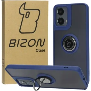 Hurtownia GSM - Bizon Case Hybrid Ring Motorola Moto G04 / G24 / G24 Power fumuriu cu un cadru albastru închis - BIZ8470 - {ean13} - Hurt