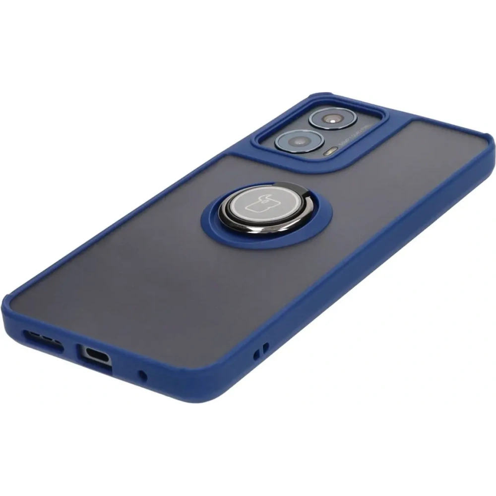 Hurtownia GSM - Bizon Case Hybrid Ring Motorola Moto G04 / G24 / G24 Power füstös sötétkék kerettel - BIZ8470 - {ean13} - Hurt