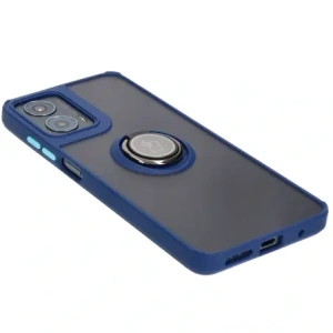 Hurtownia GSM - Bizon Case Hybrid Ring Motorola Moto G04 / G24 / G24 Power rauchig mit einem dunkelblauen Rahmen - BIZ8470 - {ean13} - Hurt