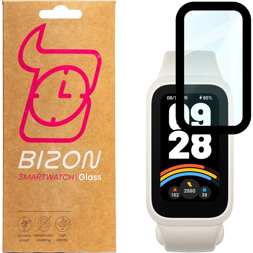 Hurtownia GSM - Bizon Glass Watch Edge Hybrid Xiaomi Bandă Inteligentă 9 Activă / Bandă Inteligentă Redmi 3 neagră - BIZ8471 - {ean13} - Hurt