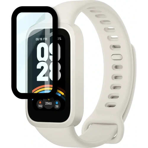 Szkło hybrydowe Bizon Glass Watch Edge Hybrid dla Xiaomi Smart Band 9 Active / Redmi Smart Band 3 czarne