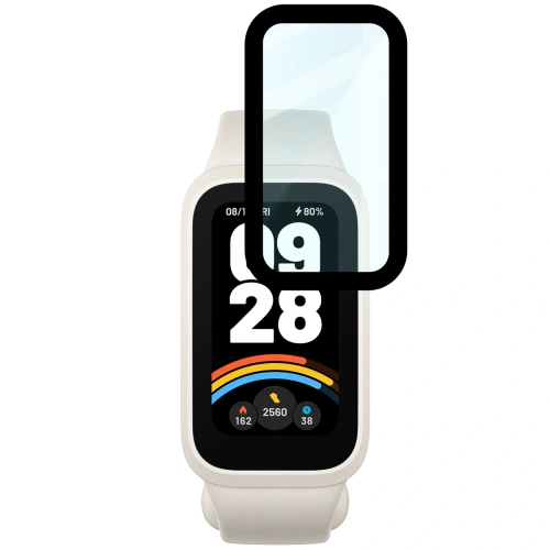 Szkło hybrydowe Bizon Glass Watch Edge Hybrid dla Xiaomi Smart Band 9 Active / Redmi Smart Band 3 czarne