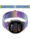 Pásek z nerezové oceli Bizon Strap Watch Aura pro Smartwatch 18 mm duhový