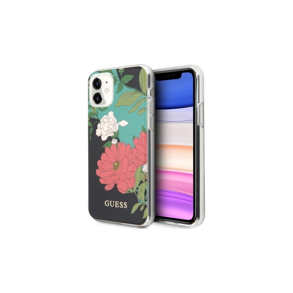 Hurtownia GSM - Etui Guess GUHCN61IMLFL01 Apple iPhone 11 negru/black N°1 Flower Collection - GUE473BLK - {ean13} - Hurt