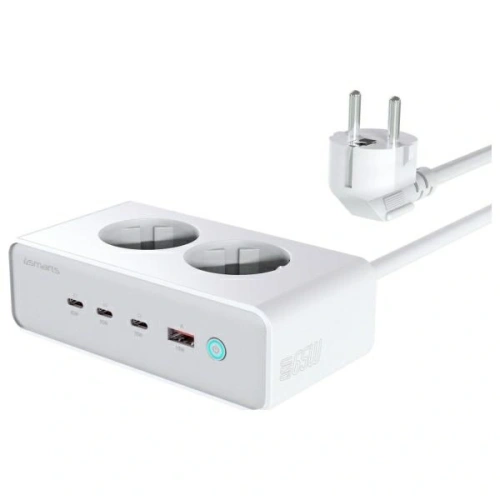 Przedłużacz 4smarts 6w1 2xAC, USB-A, 3xUSB-C 65W GaN biały