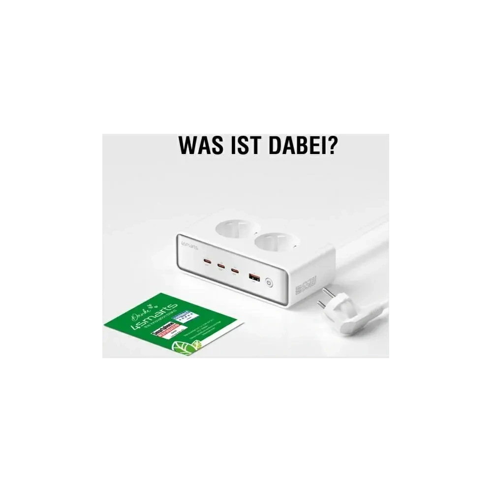 Hurtownia GSM - Przedłużacz 4smarts 6w1 2xAC, USB-A, 3xUSB-C 65W GaN biały - 4SMR68 - {ean13} - Hurt