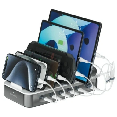 Stacja ładująca 4smarts Team 100W USB-A, 5xUSB-C z zestawem kabli space grey