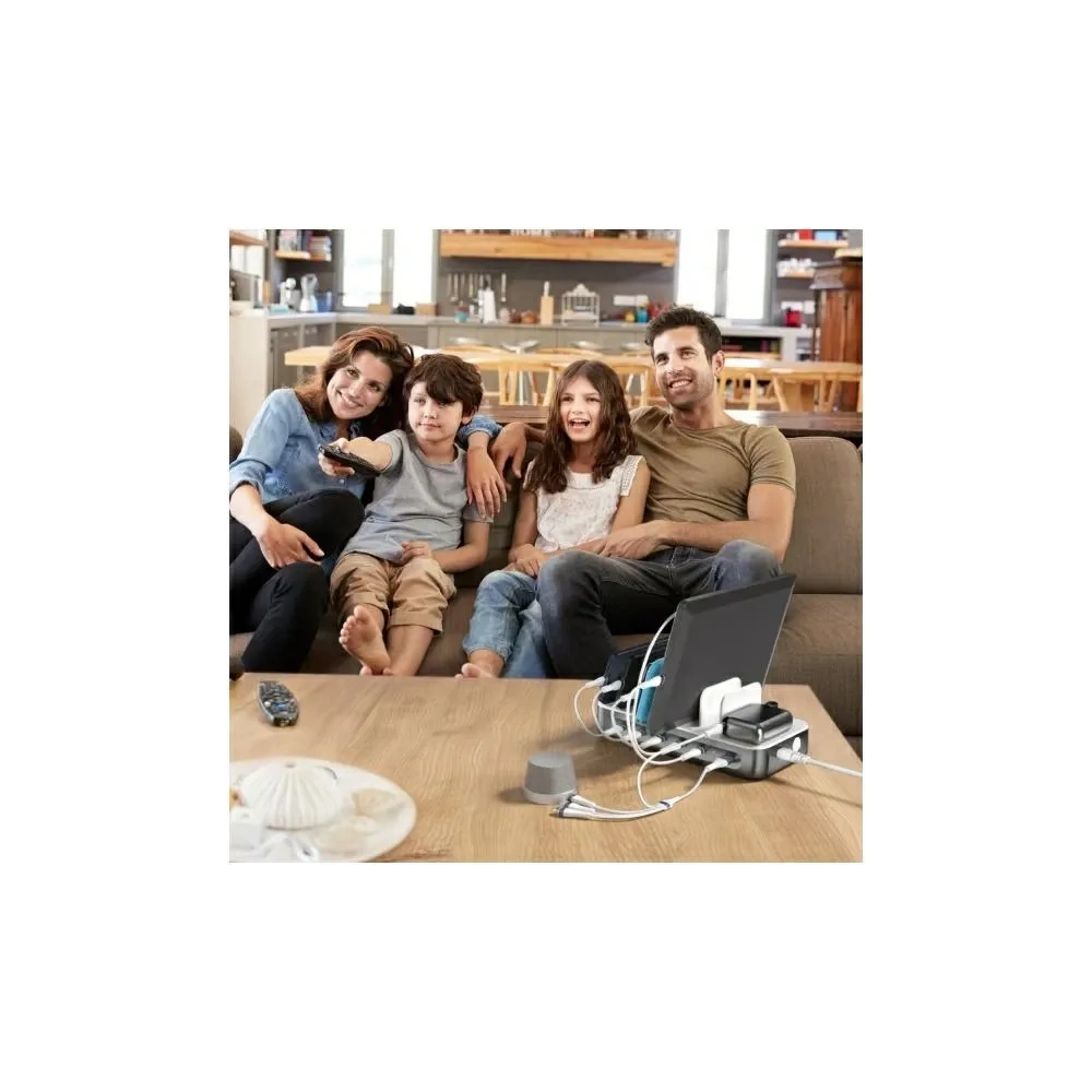 Hurtownia GSM - 4smarts Echipa stație de încărcare 100W USB-A, 5xUSB-C cu set de cabluri gri spațial - 4SMR69 - {ean13} - Hurt