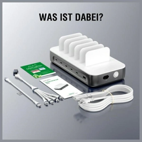 Stacja ładująca 4smarts Team 100W USB-A, 5xUSB-C z zestawem kabli space grey