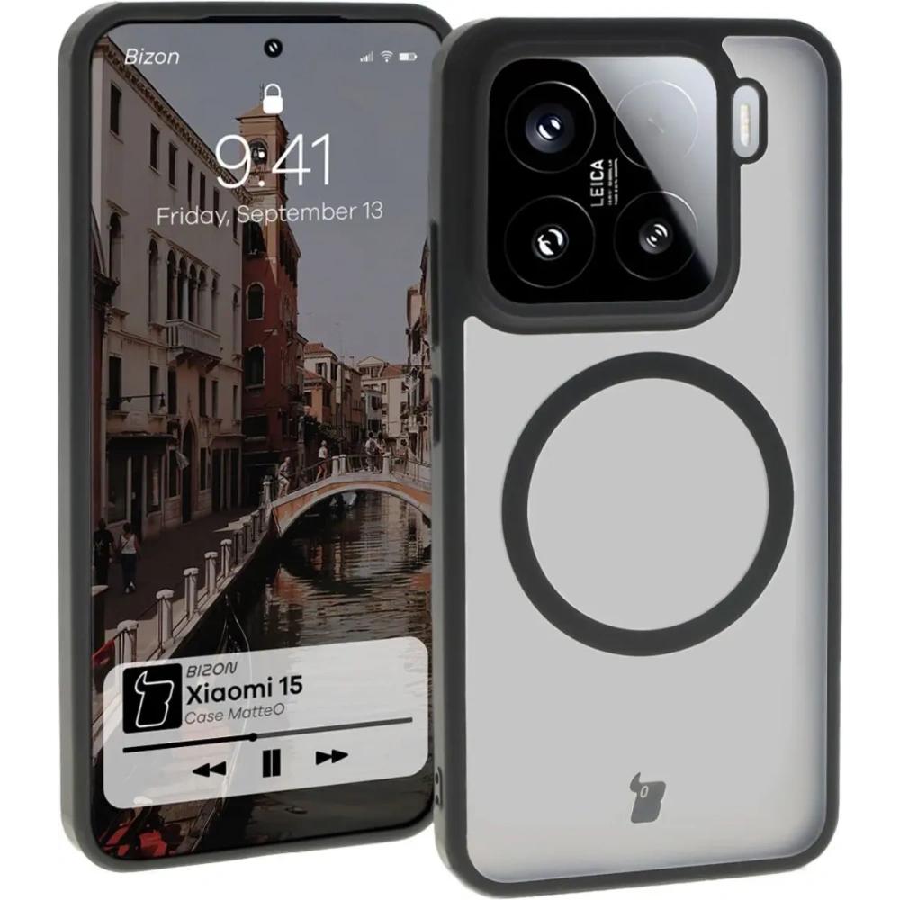 Wholesale Bizon Case MatteO Magnetic Xiaomi 15 translucent with black frame - BIZ8489 - {ean13} - Hurt