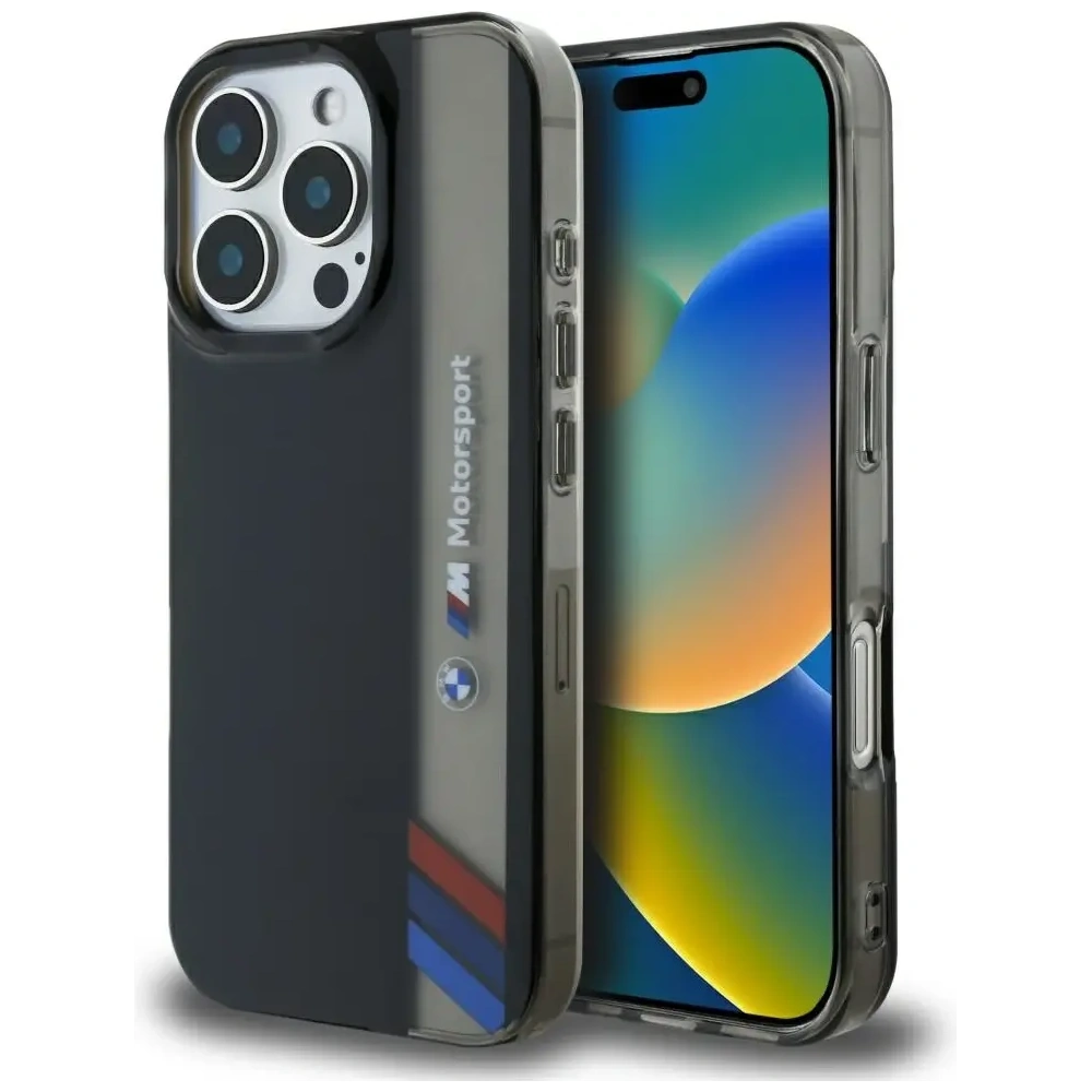 Hurtownia GSM - Etui BMW Motorsport IML Vertical Stripe do Apple iPhone 16 Pro Max černé - BMW812 - {ean13} - Hurt