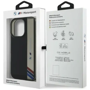 Wholesale BMW Motorsport IML Vertical Stripe Apple iPhone 16 Pro Max black - BMW812 - {ean13} - Hurt