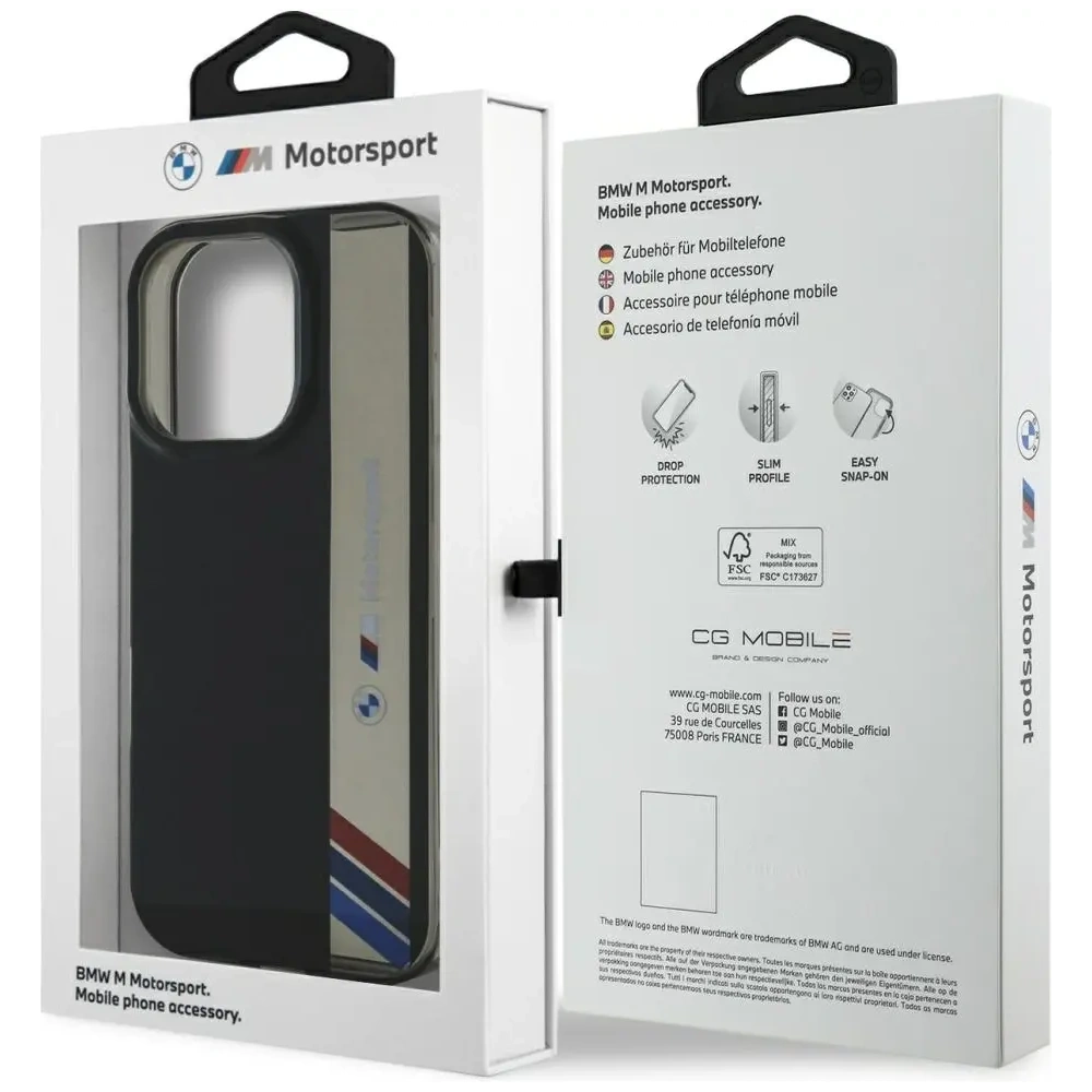 Hurtownia GSM - Etui BMW Motorsport IML Vertical Stripe do Apple iPhone 16 Pro Max černé - BMW812 - {ean13} - Hurt