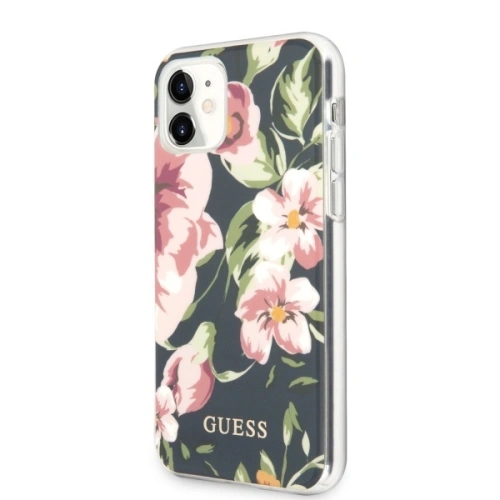 Etui Guess GUHCN61IMLFL03 Apple iPhone 11 granatowy/navy N°3 Flower Collection