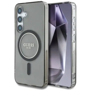 Wholesale Guess Glitter Circle Classic Logo MagSafe Samsung Galaxy S25 black - GUE4309 - {ean13} - Hurt
