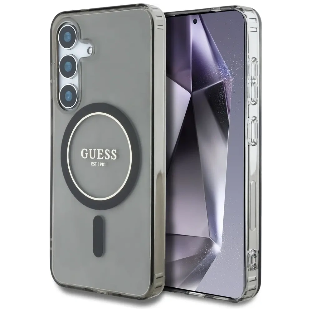 Hurtownia GSM - Etui Guess Glitter Circle Classic Logo MagSafe do Samsung Galaxy S25 czarny - GUE4309 - {ean13} - Hurt