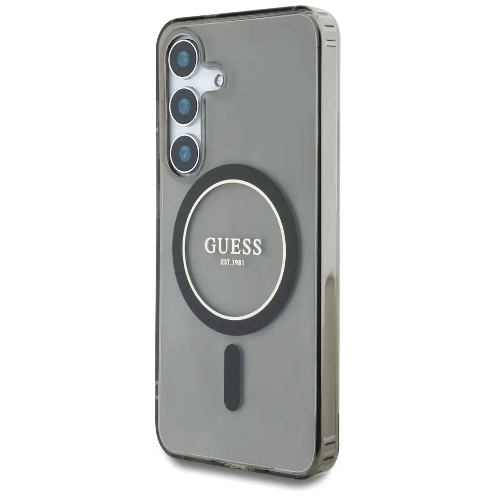 Hurtownia GSM - Etui Guess Glitter Circle Classic Logo MagSafe do Samsung Galaxy S25 czarny - GUE4309 - {ean13} - Hurt