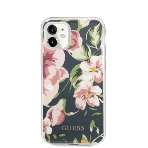 Etui Guess GUHCN61IMLFL03 Apple iPhone 11 granatowy/navy N°3 Flower Collection