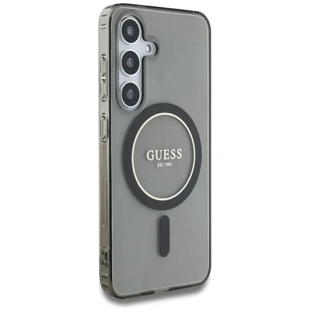 Hurtownia GSM - Etui Guess Glitter Circle Classic Logo MagSafe do Samsung Galaxy S25 czarny - GUE4309 - {ean13} - Hurt