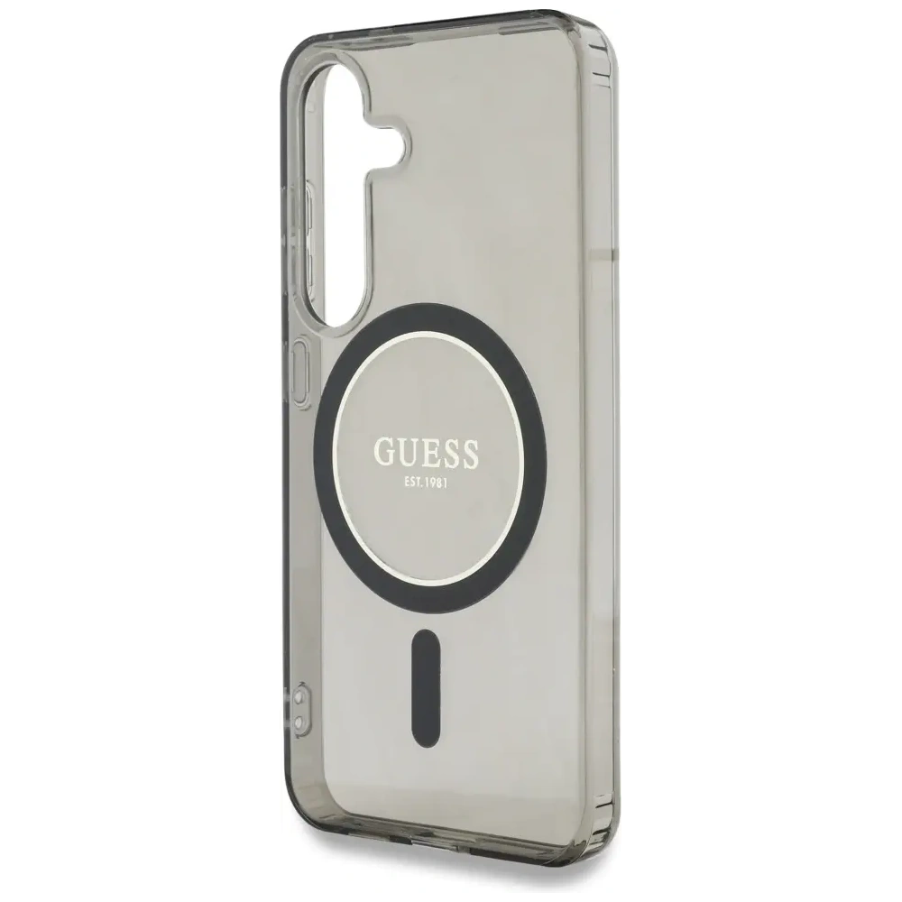 Hurtownia GSM - Etui Guess Glitter Circle Classic Logo MagSafe do Samsung Galaxy S25 czarny - GUE4309 - {ean13} - Hurt