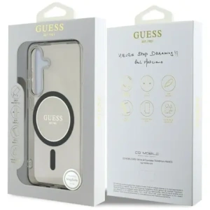 Hurtownia GSM - Guess Glitter Circle Classic Logo MagSafe Samsung Galaxy S25 negru - GUE4309 - {ean13} - Hurt