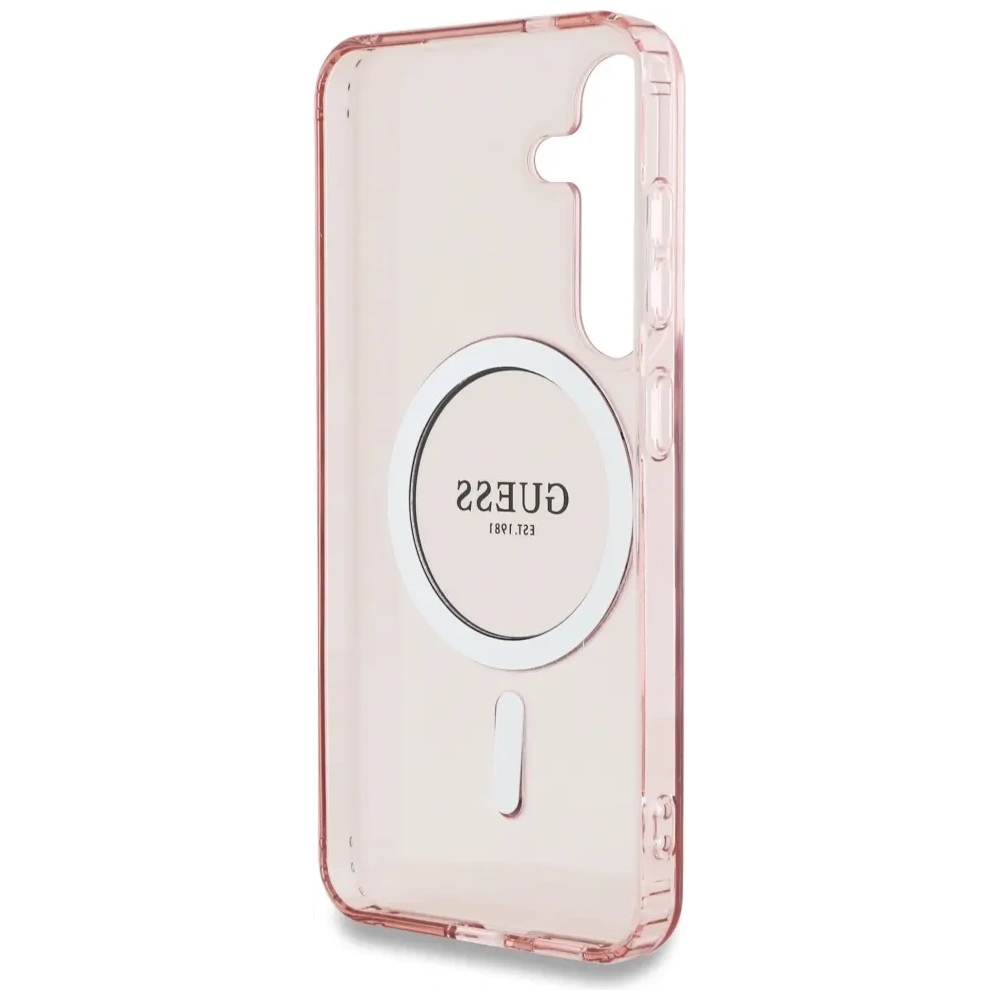 Hurtownia GSM - Etui Guess Glitter Circle Classic Logo MagSafe do Samsung Galaxy S25 różowy - GUE4310 - {ean13} - Hurt