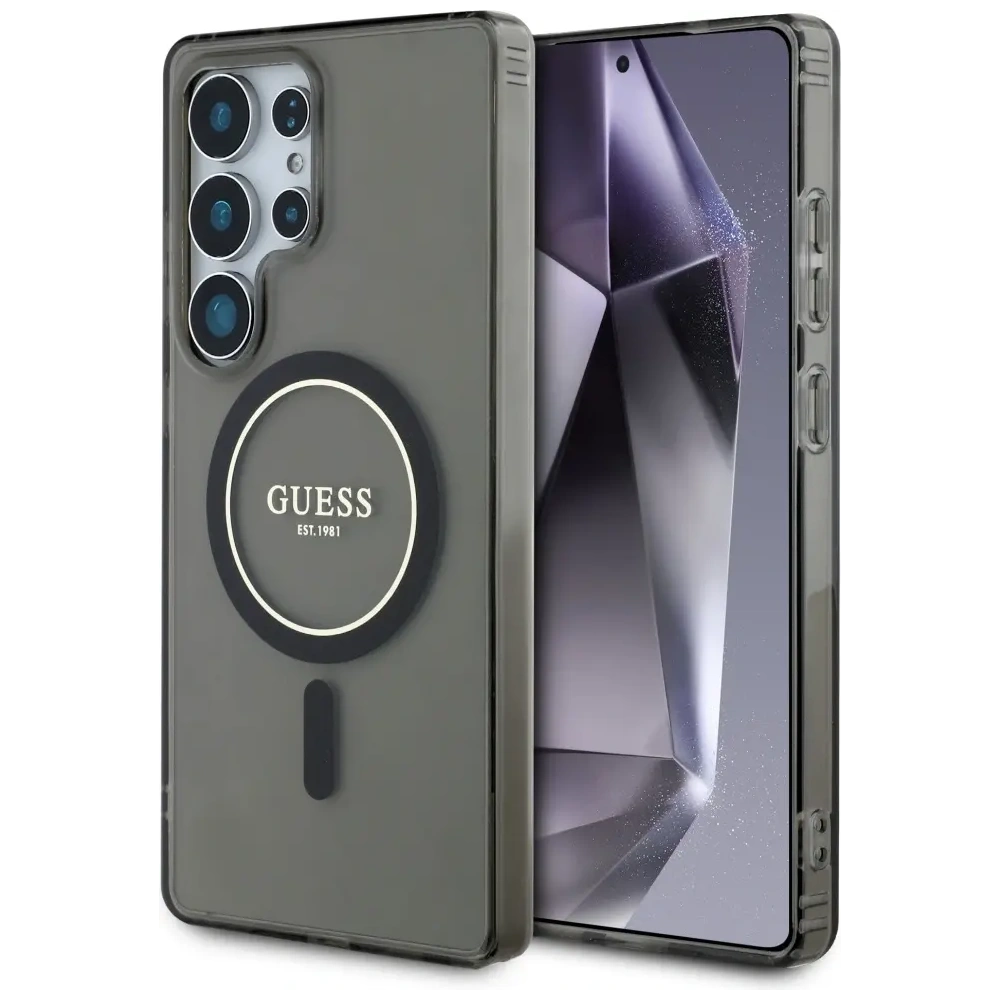 Wholesale Guess Glitter Circle Classic Logo MagSafe Samsung Galaxy S25 Ultra black - GUE4311 - {ean13} - Hurt