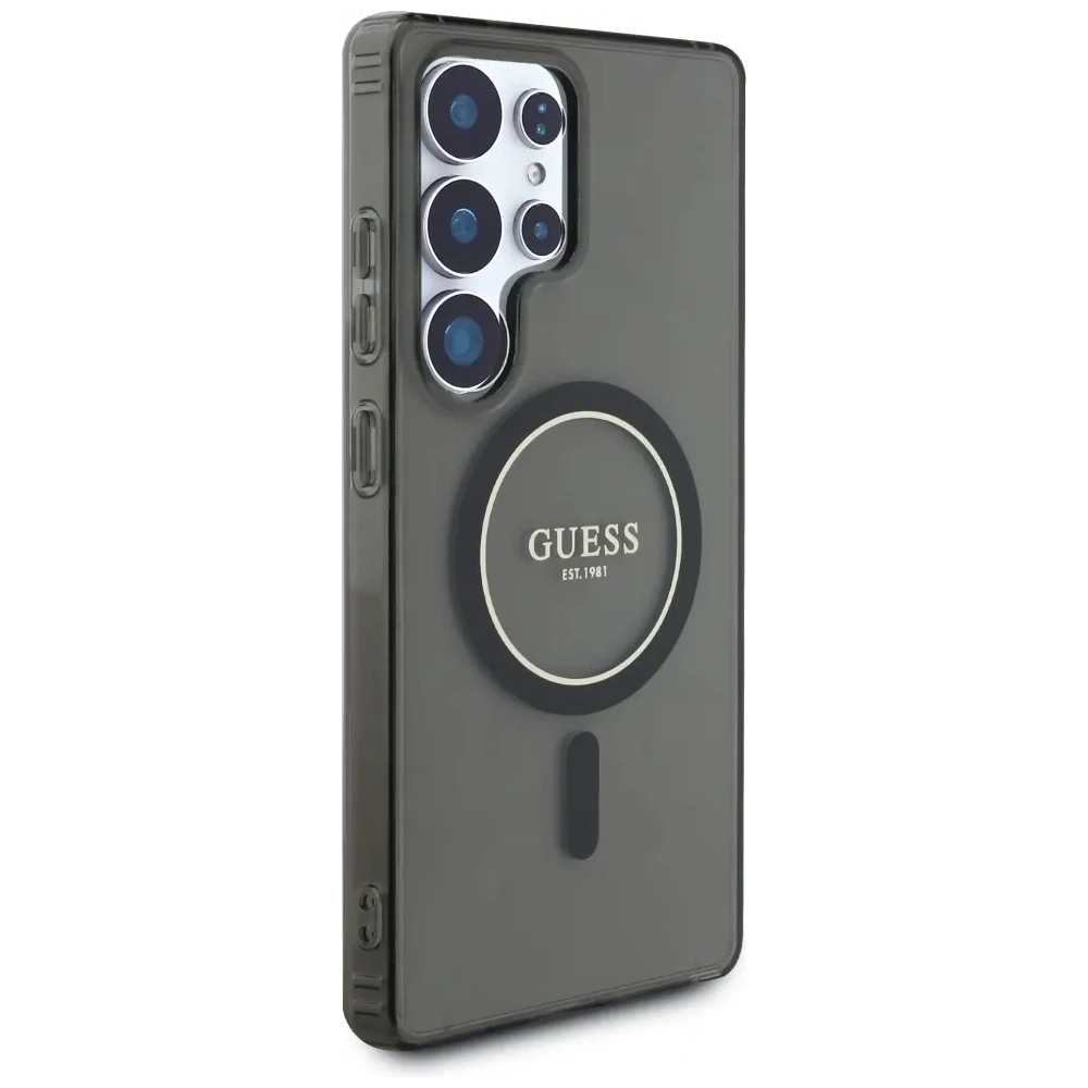 Wholesale Guess Glitter Circle Classic Logo MagSafe Samsung Galaxy S25 Ultra black - GUE4311 - {ean13} - Hurt