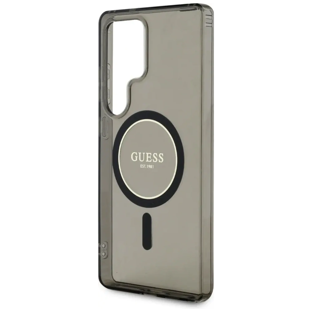 Hurtownia GSM - Guess Glitter Circle Logo clasic MagSafe Samsung Galaxy S25 Ultra negru - GUE4311 - {ean13} - Hurt