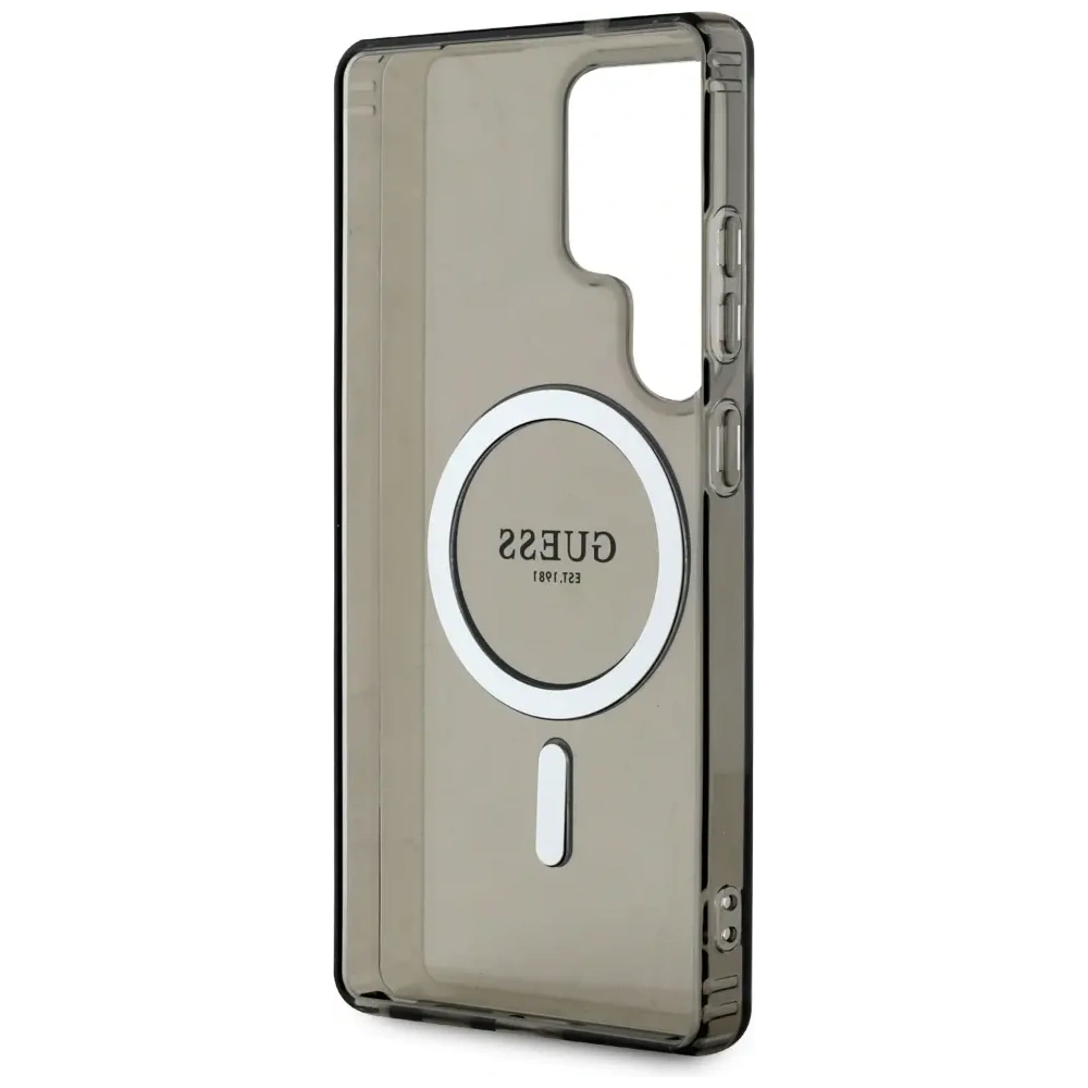 Hurtownia GSM - Etui Guess Glitter Circle Classic Logo MagSafe pro Samsung Galaxy S25 Ultra černé - GUE4311 - {ean13} - Hurt