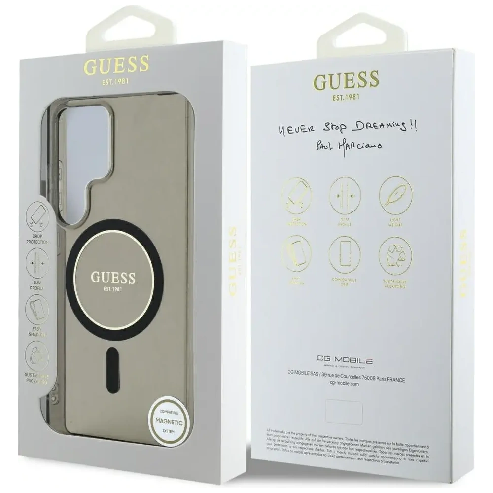 Wholesale Guess Glitter Circle Classic Logo MagSafe Samsung Galaxy S25 Ultra black - GUE4311 - {ean13} - Hurt